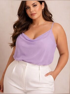 Chaps Chiffron Lavender Spaghetti Strap Cami